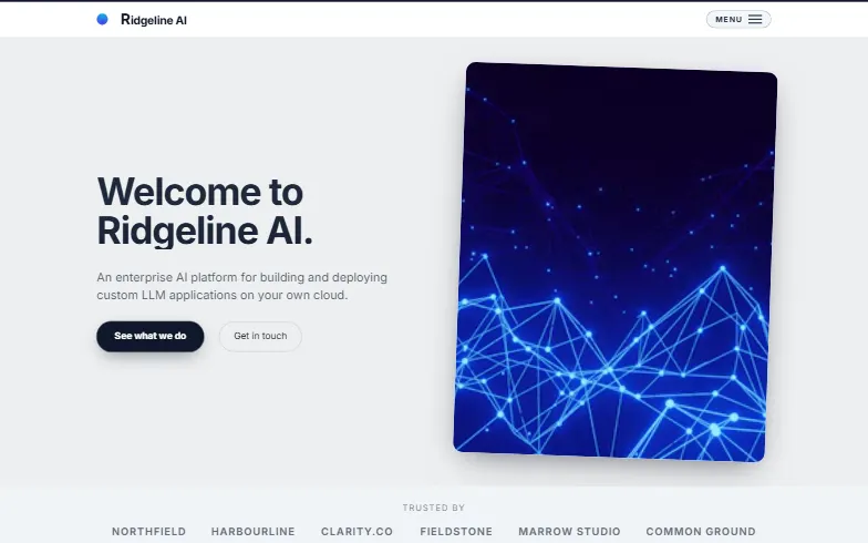 The home page of the AI Platform template