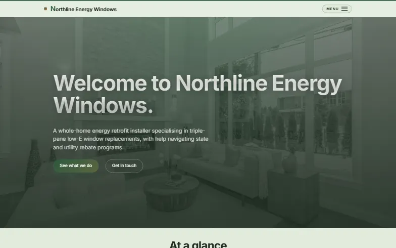 The home page of the Energy-Efficient Windows template