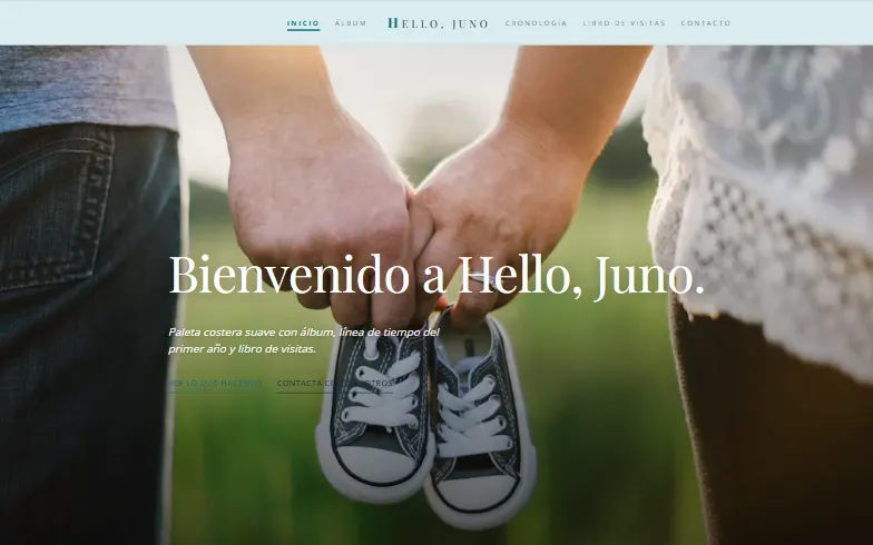 La página de inicio de la plantilla Anuncio del Bebé