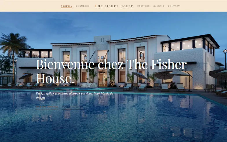 La page d’accueil du modèle Hôtel Boutique Split