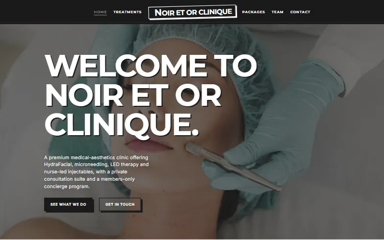 The home page of the Luxury Beauty Clinic template