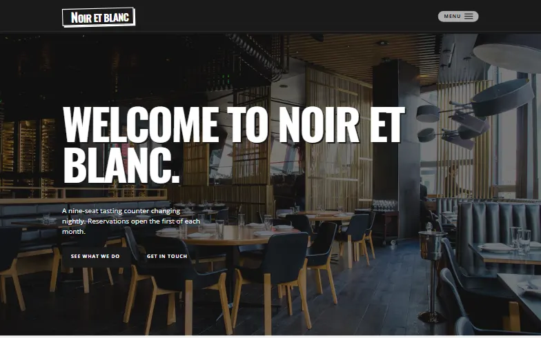 The home page of the Noir Minimal template