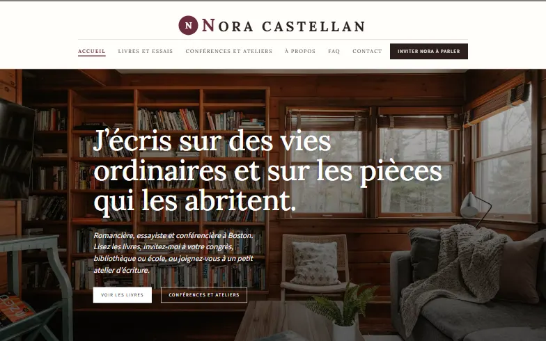 La page d’accueil du modèle Nora Castellan