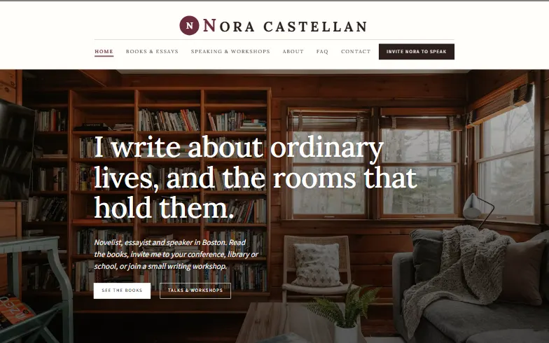 The home page of the Nora Castellan template