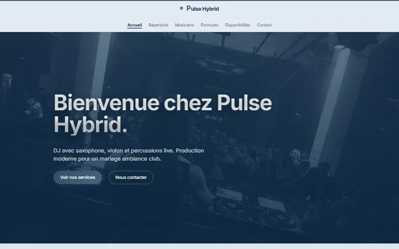 La page d’accueil du modèle Pulse Hybrid