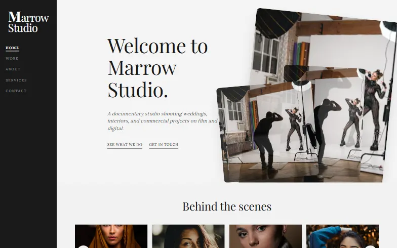The home page of the Sidebar Portfolio template