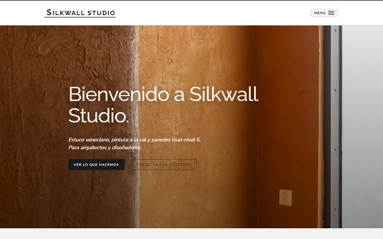 La página de inicio de la plantilla Silkwall Studio