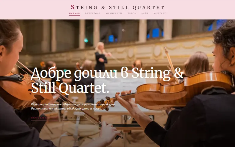 Началната страница на шаблона String & Still