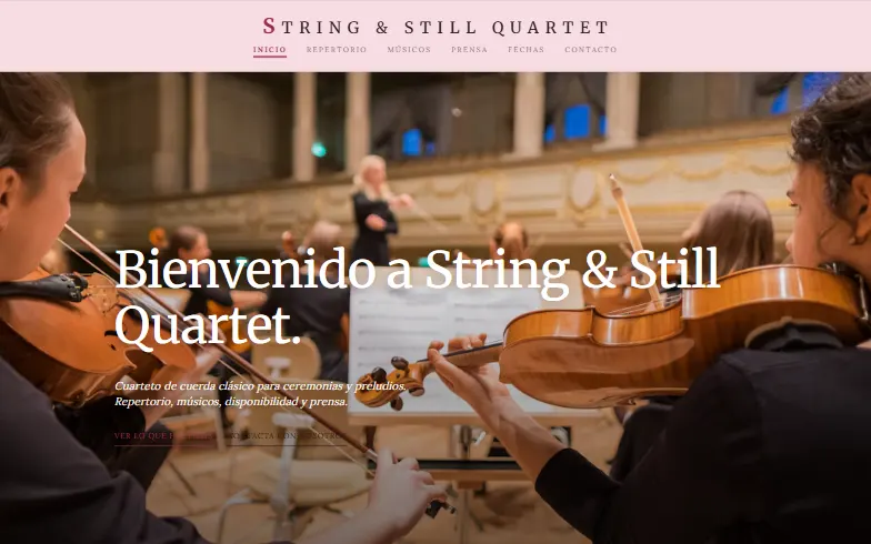 La página de inicio de la plantilla String & Still